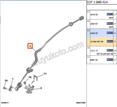 Vites Halatı P407 DW10 16V BVA OTOM VITES
