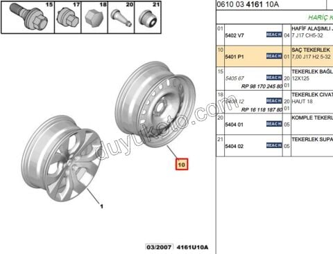 Sac Jant 17 INC STEPNE (İnce) C53 7,00 J17 H2 5-32