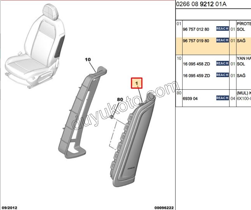 Yolcu (Sağ) Koltuk Hava Yastığı (AIRBAG)  CELY
