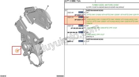 KAPAK EKS KAYIS ALT 1.6HDİ Euro5