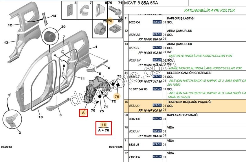 DAVLUMBAZ ARKA L PBP FRN KAPI+