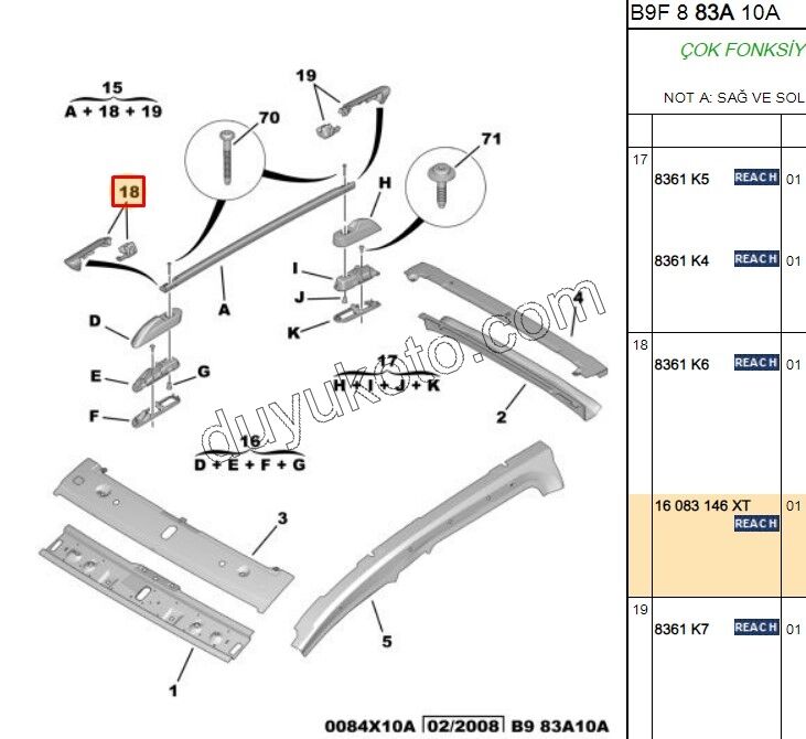 KAPAK KUCUK TAVAN BARI R/L ON CAM TAVAN PRT3
