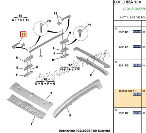 KAPAK KUCUK TAVAN BARI R/L ON CAM TAVAN PRT3