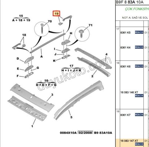 KAPAK KUCUK TAVAN BARI L ARKA CAM TAVAN PRT3