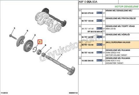SEGMAN KRANK BALANS MIL RULMAN TUTUCU EB2