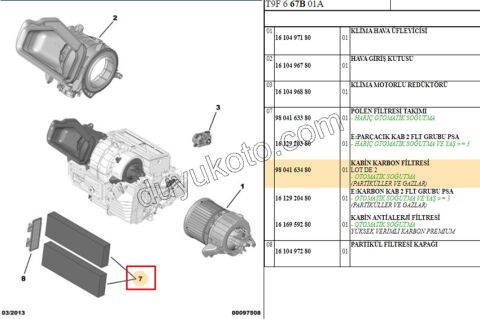 Peugeot 308 Polen Filtresi T9 Otomatik Klimalı 2013/ 2017