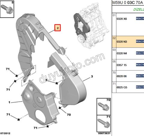 KAPAK EKS KAYIS UST 1.9D, 1998/2003