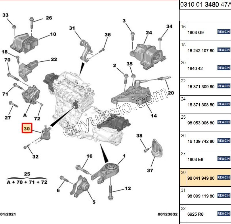 AYAK DEMIR MOTOR UST ASKI C4 C5 BXR3MQ