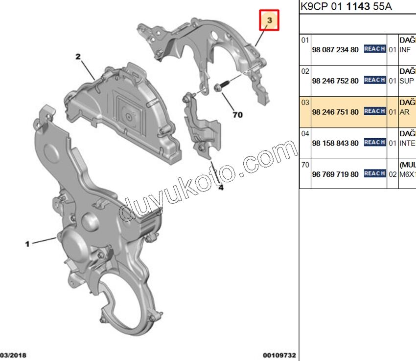 KAPAK EKSANTRIK KAYIS 1.5HDİ Euro6 IC UST 1.5HDİ Euro6