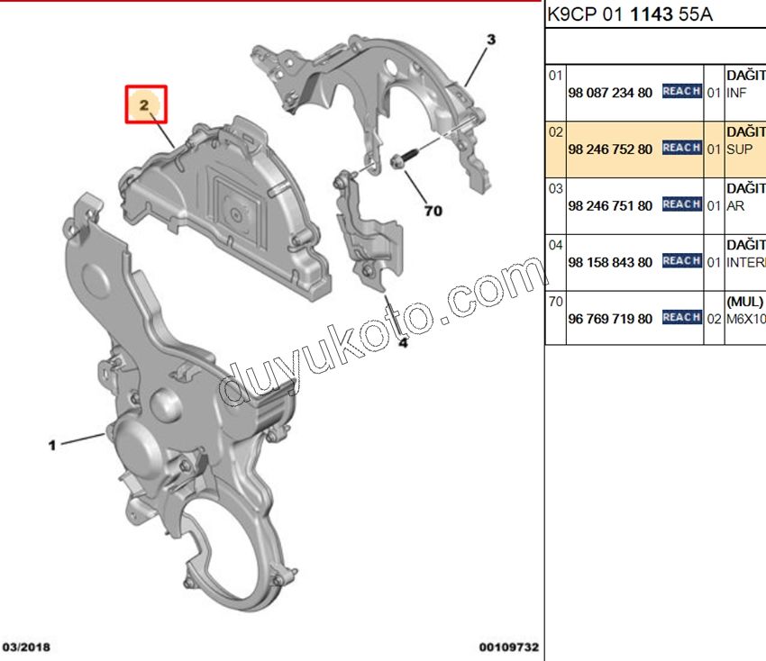 KAPAK EKSANTRIK KAYIS 1.5HDİ Euro6 DIS UST KUCUK