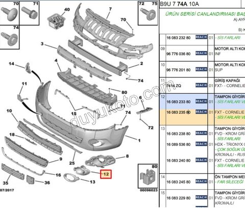 Sis Far Çerçevesi Takım PRT31 MQ SIYAH