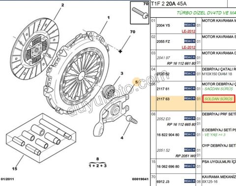 Debriyaj Çatalı P206 PBP 1.4HDİ Euro4 02/11 1.4HDİ Euro5 12/16