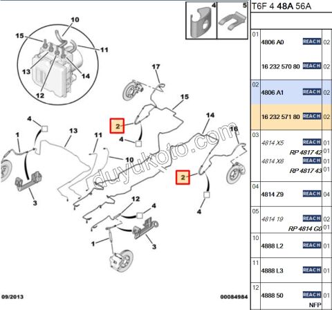 Fren Hortumu Arka P307 P3081 RCZ P30081 C2 C31 C41