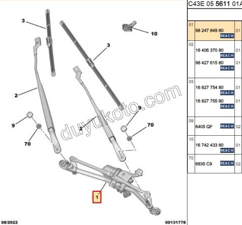 MOTOR CAM SILGI ON C43 C4X CRSF MEKANIZMA+