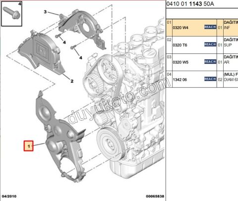 KAPAK EKS KAYIS ALT BYK 1.6HDİ Euro4