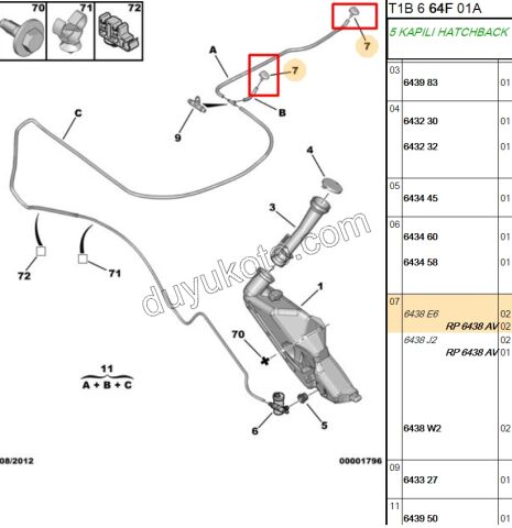 Cam Yıkama Su Fiskiyesi Ön P206 P206+