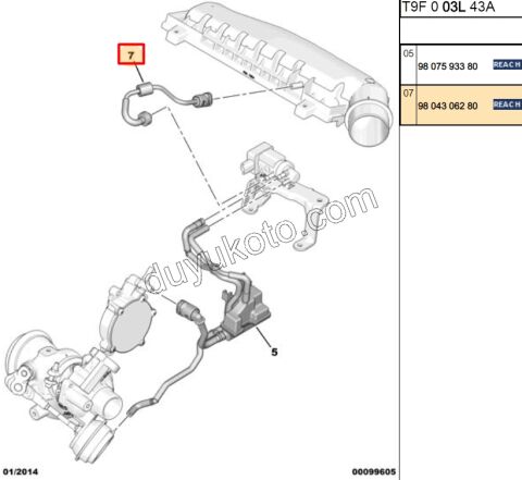 HORTUM EGR ELEKTROVANA + HAVA FILTRE KAZAN UST KAPAK 1.2CC 130HP