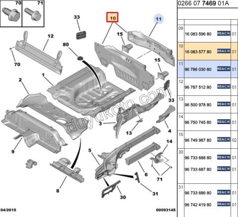 SAC ARKA PANEL IC + DIS KOMPLE P301