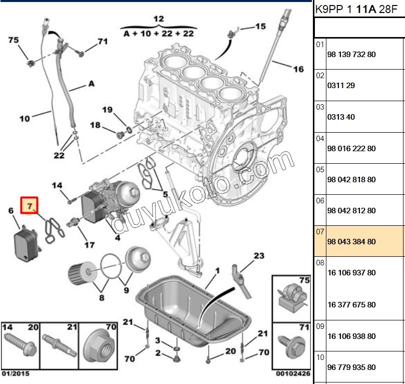 Yağ Soğutucu Contası    1.6HDİ Euro6 EURO6