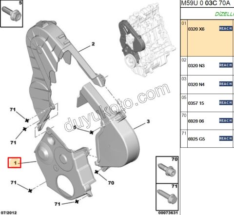 KAPAK EKS KAYIS ALT 1.9D,Y.M 03/09