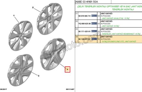 Jant Kapağı 16'inç C34 B618 C3AIR CCT PARLAK SIYAH+GRI