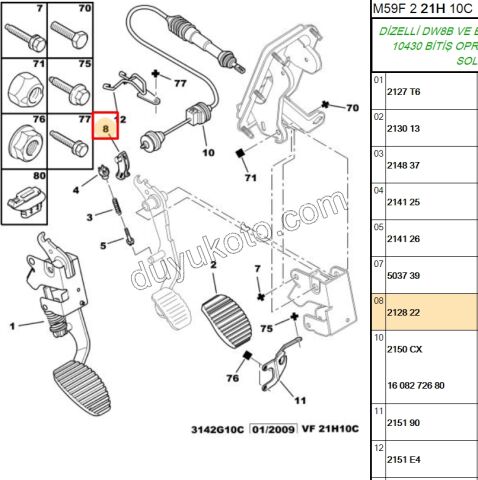 Debriyaj Teli ile Pedal Ara Aparat  PRT2
