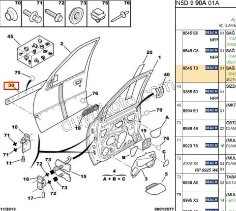 CITA SUS ON KAPI R P306 PLATIN 4CM AST+