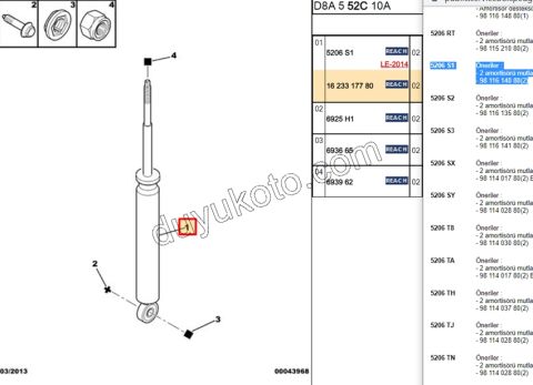 Arka Amortisör P406