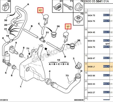 Cam Yıkama Su Fiskiyesi Ön C51