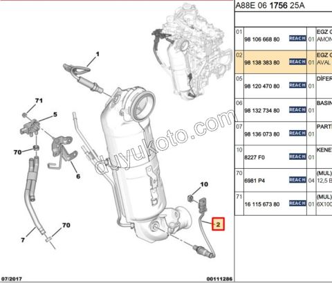 LAMBDA SENSOR ALT 1.2CC 130HP 2020 Sonrası