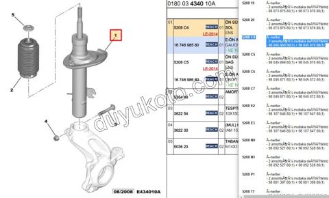 Ön Sol Amortisör C3PC1 P207 DV