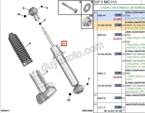 Arka Amortisör P407 C53 P5081
