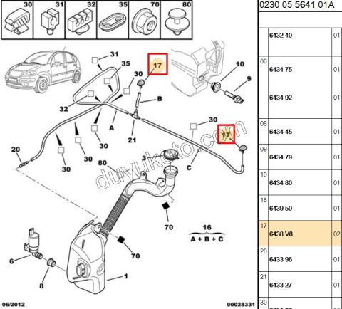 Cam Yıkama Su Fiskiyesi Ön EXP3 C31 C32 XS2