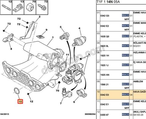 Emme Manifold Contası (Oringi) TU3JP X4AD KIRMIZI