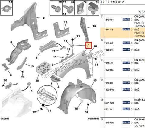 Çamurluk Ön Sağ P3081