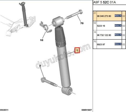 Arka Amortisör P2081 EB2 P207