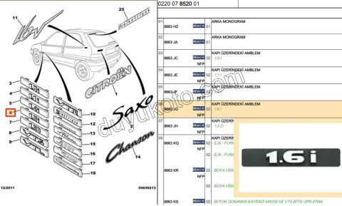 YAZI 1.6İ SX ON KAPI SUS CITA