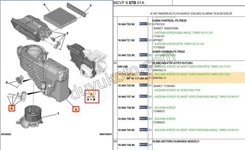 BİPPER FIORINO NEMO KALORİFER KAZANI ALT TARAF KLİMALI TİP