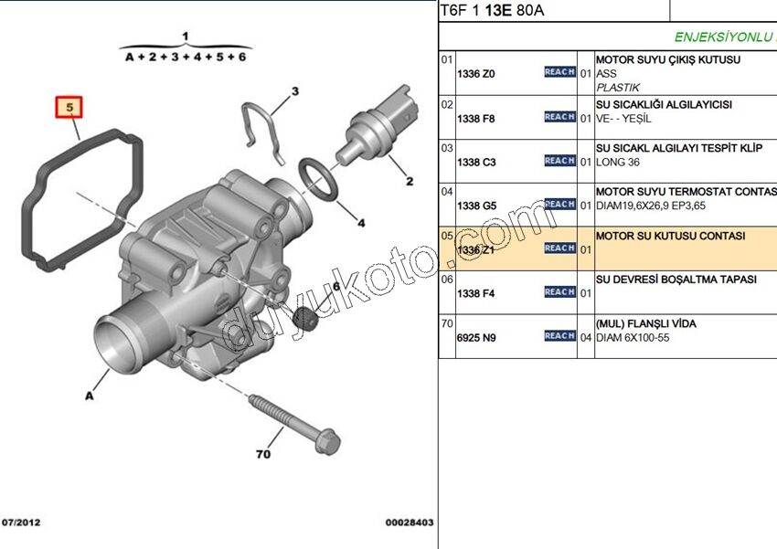Termostat Contası (Oringi) ET3J4 1.6İ 16V Benzinli KARE