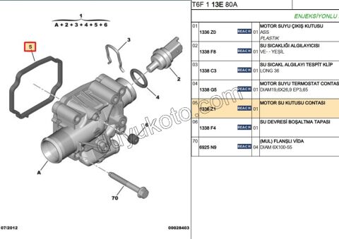 Termostat Contası (Oringi) ET3J4 1.6İ 16V Benzinli KARE