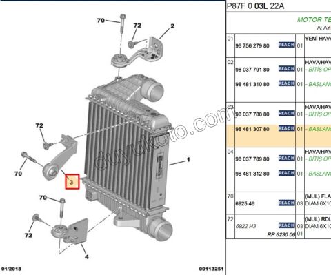 AYAK TURBO RADYATOR BAGLANTI ORTA P3083 P5082