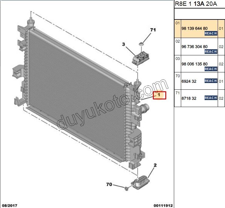 Motor Su Radyatörü P5082MQ 1.6THP 220HP EURO6.3 EURO6.3
