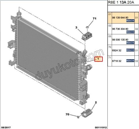Motor Su Radyatörü P5082MQ 1.6THP 220HP EURO6.3 EURO6.3