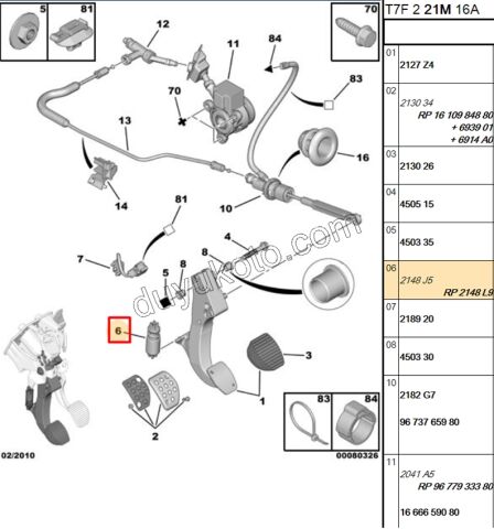 YAY DEBRIYAJ PEDAL P3081 RCZ