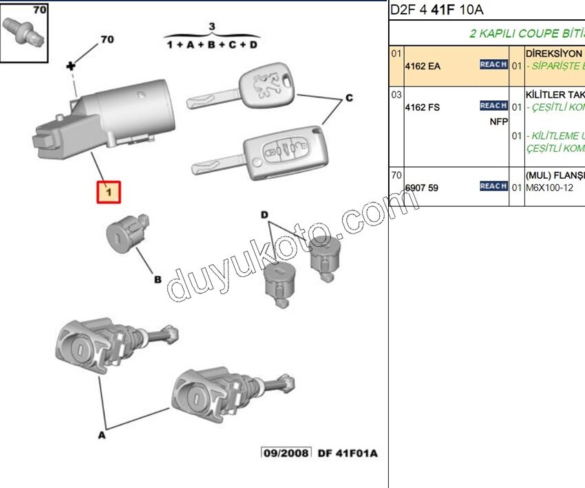 TEK KONTAK P407 P1007 C2 C32 C3PRL C42 C6 SASE ILE