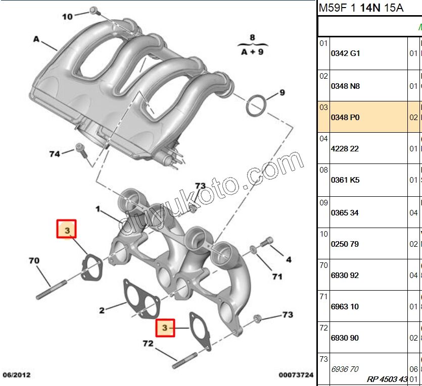 Egzoz Manifold Contası    X 2 1.9D, 1998/2003