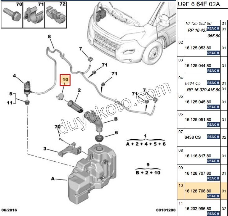 KAPAK CAM SU DEPO BXR3 71773062