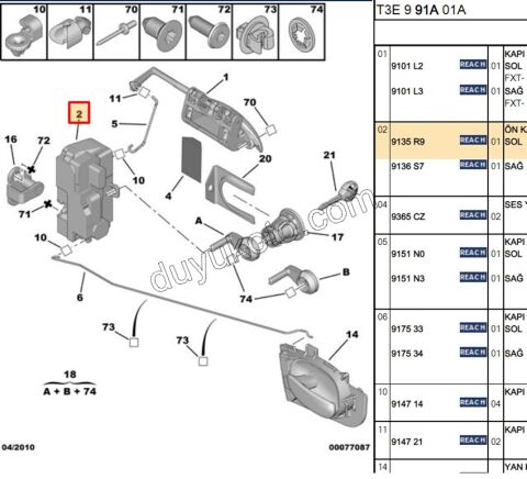 KILIT KAPI ON IC L P206 YM 6PIN