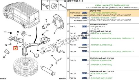 STEPNE MEKANIZMANSI BXR3 KAPALI + KASALI 15JANT / 16JANT 7603.W1