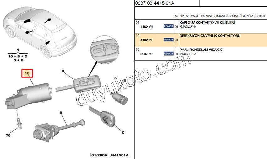 KONTAK PRT3 C33 C3PC C42 DS3 P301 SASE ILE